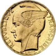 France 100 Francs Essai Proof by Bazor 1933 c+w REPVBLIQUE FRANÇAISE L. BAZOR coin obverse