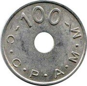 France 100 Francs (Paris. Cooperative de Consommation du Personnel de l’Ateli) 100 C C P A M M coin obverse