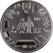Estonia 14 Euro (Estonian Farming Couple) 14 € coin reverse Estonia 14 Euro (Estonian Farming Couple) 14 € coin reverse