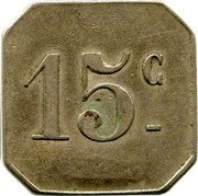 France 15 Centimes Brasserie La Biere. Paris 1917 ND 15 C coin reverse France 15 Centimes Brasserie La Biere. Paris 1917 ND 15 C coin reverse