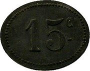 France 15 Centimes Paris. Bellevilloise Boyer 1917 ND 15 C coin reverse France 15 Centimes Paris. Bellevilloise Boyer 1917 ND 15 C coin reverse