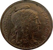 France 2 centimes Daniel-Dupuis Trial Coin 1920  Without the word ESSAI REPUBLIQUE FRANÇAISE coin obverse