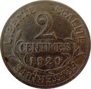 France 2 centimes Daniel-Dupuis Trial Coin 1920  Without the word ESSAI LIBERTE EGALITE FRATERNITE 2 CENTIMES 1920 coin reverse
