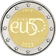 Ireland 2 Euro 50 Years of EU Membership 2023  1973 ÉIRE EU50 2023 coin obverse Ireland 2 Euro 50 Years of EU Membership 2023  1973 ÉIRE EU50 2023 coin obverse