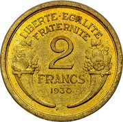 France 2 Francs (Marianne Pre Series) 2 FRANCS 1930 LIBERTE EGALITE FRATERNITE coin reverse France 2 Francs (Marianne Pre Series) 2 FRANCS 1930 LIBERTE EGALITE FRATERNITE coin reverse
