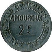 France 2 Francs Paris. Au Concours. Amouroux 1917 ND AMOUROUX 2 F AU COUNCOURS 33. RUE BERGER coin obverse France 2 Francs Paris. Au Concours. Amouroux 1917 ND AMOUROUX 2 F AU COUNCOURS 33. RUE BERGER coin obverse