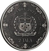 Samoa 2 Tala (Mermaid Princess of the Seas. Antique) FA'AVAE I LE ATUA SAMOA SAMOA 2022 ONE TROY OUNCE 999 FINE SILVER 2 TALA coin obverse Samoa 2 Tala (Mermaid Princess of the Seas. Antique) FA'AVAE I LE ATUA SAMOA SAMOA 2022 ONE TROY OUNCE 999 FINE SILVER 2 TALA coin obverse