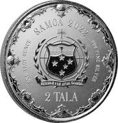 Samoa 2 Tala (Mermaid Princess of the Seas) FA'AVAE I LE ATUA SAMOA SAMOA 2022 ONE TROY OUNCE 999 FINE SILVER 2 TALA coin obverse Samoa 2 Tala (Mermaid Princess of the Seas) FA'AVAE I LE ATUA SAMOA SAMOA 2022 ONE TROY OUNCE 999 FINE SILVER 2 TALA coin obverse