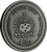 Samoa 2 Tala (Seahorse. Antique Finish) FA'AVAE I LE ATUA SAMOA SAMOA 2020 1 TROY OUNCE 999 FINE SILVER 2 TALA coin obverse