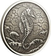 Samoa 2 Tala (Seahorse. Antique Finish)  coin reverse