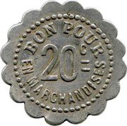 France 20 Centimes Chalon-sur-Saone. Laiterie St. Georges 1917 ND BON POUR EN MARCHANDISES 20 C coin reverse
