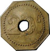 France 20 Centimes (Paris. Cantine Familiale des Postes) 20 C_ coin reverse France 20 Centimes (Paris. Cantine Familiale des Postes) 20 C_ coin reverse