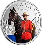 Canada 20 Dollars 150th Anniversary of the Royal Canadian Mounted Police 2023 CANADA 1873-2023 coin reverse Canada 20 Dollars 150th Anniversary of the Royal Canadian Mounted Police 2023 CANADA 1873-2023 coin reverse