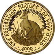 Australia 200 Dollars (Kangaroo. Bullion Coin) THE AUSTRALIAN NUGGET 2 OZ. 9999 GOLD P JR 2000 coin reverse Australia 200 Dollars (Kangaroo. Bullion Coin) THE AUSTRALIAN NUGGET 2 OZ. 9999 GOLD P JR 2000 coin reverse