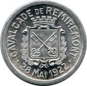 France 25 Centimes (Cavalcade of Remiremont) CAVALCADE DE REMIREMONT 28 MAI 1922 coin obverse France 25 Centimes (Cavalcade of Remiremont) CAVALCADE DE REMIREMONT 28 MAI 1922 coin obverse