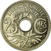 France 25 Centimes (Essai) KM# E44 LIBERTE EGALITE FRATERNITE 25 CMES ESSAI 1914 coin reverse France 25 Centimes (Essai) KM# E44 LIBERTE EGALITE FRATERNITE 25 CMES ESSAI 1914 coin reverse