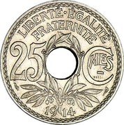 France 25 Centimes (Essai Piedfort) KM# PE272 R F EM LINDAUER coin obverse France 25 Centimes (Essai Piedfort) KM# PE272 R F EM LINDAUER coin obverse