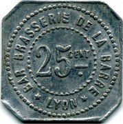 France 25 Centimes Lyon. Bar Brasserie de la Barre 1917 ND 25 CENT BRASSERIE DE LA BARRE LYON coin obverse France 25 Centimes Lyon. Bar Brasserie de la Barre 1917 ND 25 CENT BRASSERIE DE LA BARRE LYON coin obverse