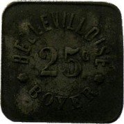 France 25 Centimes Paris. Bellevilloise - Boyer 1917 ND (no date) 25 C BELLEVILLOISE BOYER coin reverse