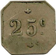 France 25 Centimes Paris. Seine. Brasserie La Biere ND (1917) 25 C coin obverse France 25 Centimes Paris. Seine. Brasserie La Biere ND (1917) 25 C coin obverse