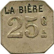 France 25 Centimes Paris. Brasserie La Biere 1917 ND 25 C LA BIÉRE coin reverse France 25 Centimes Paris. Brasserie La Biere 1917 ND 25 C LA BIÉRE coin reverse