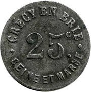 France 25 Centimes Seine-et-Marne. Crecy en Brie 1917 ND 25 C. CRÉCY EN BRIE SEINE ET MARNE coin obverse