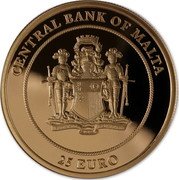 Malta 25 Euro Accession of King Charles III 2022  Proof CENTRAL BANK OF MALTA FIDUCIA FORTIS 1968 25 EURO coin obverse