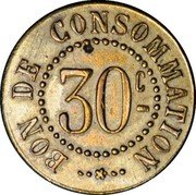 France 30 Centimes Lyon. J. Desgoutte 1917 ND BON DE CONSOMATION 30 C coin reverse France 30 Centimes Lyon. J. Desgoutte 1917 ND BON DE CONSOMATION 30 C coin reverse
