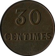 France 30 Centimes (Paris. Bouillon Genre Duval) 30 CENTIMES coin reverse