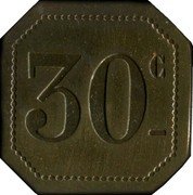 France 30 Centimes Paris. Cafe de la Bourse 1917 ND 30 C coin reverse France 30 Centimes Paris. Cafe de la Bourse 1917 ND 30 C coin reverse