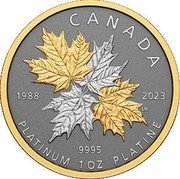 Canada 300 Dollars Posthumous Maple Leaf Forever 2023  Reverse proof CANADA 1988 2023 9995 PLATINUM 1 OZ PLATINE LN coin reverse Canada 300 Dollars Posthumous Maple Leaf Forever 2023  Reverse proof CANADA 1988 2023 9995 PLATINUM 1 OZ PLATINE LN coin reverse