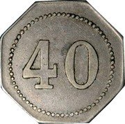 France 40 Centimes Paris. Brasserie Viennoise 1917 ND 40 coin reverse France 40 Centimes Paris. Brasserie Viennoise 1917 ND 40 coin reverse