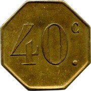France 40 Centimes Paris. Cafe de la Bourse 1917 ND 40 C coin reverse France 40 Centimes Paris. Cafe de la Bourse 1917 ND 40 C coin reverse