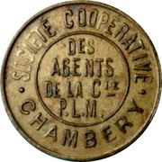 France 5 Centimes (Agents de la Cie) CHAMBERY SOCIETÉ COOPERATIVE DES AGENTS DE LA CIE_ P.L.M. coin obverse France 5 Centimes (Agents de la Cie) CHAMBERY SOCIETÉ COOPERATIVE DES AGENTS DE LA CIE_ P.L.M. coin obverse