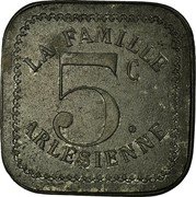 France 5 Centimes Arles ND (1917) 5 C LA FAMILLE ARLÈSIENNE coin obverse
