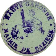 France 5 Centimes Baziege 31 ND (1914-1918)  HAUTE-GARONNE MAIRIE DE BAZIEGE coin reverse France 5 Centimes Baziege 31 ND (1914-1918)  HAUTE-GARONNE MAIRIE DE BAZIEGE coin reverse