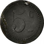 France 5 Centimes Castres. DPA Cooperative Restaurant ND (1916) 5 C coin obverse