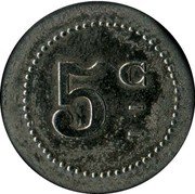 France 5 Centimes Chalon-sur-Saone. Cooperative P. L. M. ND (1917) 5C coin obverse