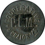 France 5 Centimes Chalon-sur-Saone. Cooperative P. L. M. ND (1917) COOPERATIVE P.L.M.CITY CHALON S S coin reverse
