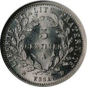 France 5 centimes (Dupre Essai) LIBERTE EGALITE FRATERNITE 5 CENTIMES A ESSAI coin reverse France 5 centimes (Dupre Essai) LIBERTE EGALITE FRATERNITE 5 CENTIMES A ESSAI coin reverse