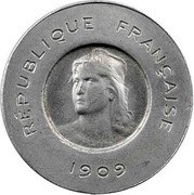France 5 Centimes Essai by Francois Rude 1909 REPUBLIQUE FRANÇAISE 1909 coin obverse France 5 Centimes Essai by Francois Rude 1909 REPUBLIQUE FRANÇAISE 1909 coin obverse