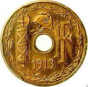 France 5 Centimes Essai by Pillet 1913 RF 1913 coin obverse France 5 Centimes Essai by Pillet 1913 RF 1913 coin obverse