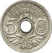 France 5 Centimes Essai 1914 KM# E43 5 C MES ESSAI 1914 LIBERTÉ ÉGALITÉ FRATERNITÉ coin reverse France 5 Centimes Essai 1914 KM# E43 5 C MES ESSAI 1914 LIBERTÉ ÉGALITÉ FRATERNITÉ coin reverse