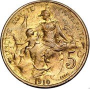 France 5 Centimes (Essai) KM# E41 5C LIBERTÉ ÉGALITÉ FRATERNITÉ DANIEL DUPUIS" 1910 ESSAI coin reverse France 5 Centimes (Essai) KM# E41 5C LIBERTÉ ÉGALITÉ FRATERNITÉ DANIEL DUPUIS" 1910 ESSAI coin reverse