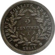 France 5 Centimes Essai Type I. 20 Sides 1905 A LIBERTE EGALITE FRATERNITE 5 CENTIMES A ESSAI coin reverse France 5 Centimes Essai Type I. 20 Sides 1905 A LIBERTE EGALITE FRATERNITE 5 CENTIMES A ESSAI coin reverse