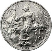 France 5 Centimes Libertine 1901 5C LIBERTÉ ÉGALITÉ FRATERNITÉ DANIEL DUPUIS 1901 coin reverse France 5 Centimes Libertine 1901 5C LIBERTÉ ÉGALITÉ FRATERNITÉ DANIEL DUPUIS 1901 coin reverse