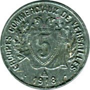 France 5 Centimes Modern Republic Decimal Coinage GROUPES COMMERCIAUX DE VERSAILLES 5 1918 coin reverse France 5 Centimes Modern Republic Decimal Coinage GROUPES COMMERCIAUX DE VERSAILLES 5 1918 coin reverse