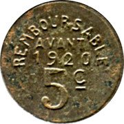 France 5 Centimes Modern Republic Decimal Coinage REMBOURSABLE AVANT 1920 5 C coin reverse