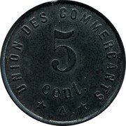 France 5 Centimes (Jonzac) UNION DES COMMERCANTS 5 CENT. coin reverse