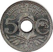 France 5 centimes (Lindauer Essai Piedfort) LIBERTÉ ÉGALITÉ FRATERNITÉ 5 C MES ESSAI coin reverse France 5 centimes (Lindauer Essai Piedfort) LIBERTÉ ÉGALITÉ FRATERNITÉ 5 C MES ESSAI coin reverse